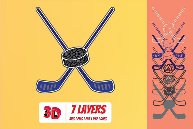 Hockey 1 3D Layered SVG Cut File SVG SvgOcean 