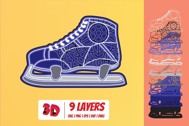 Hockey 3 3D Layered SVG Cut File SVG SvgOcean 