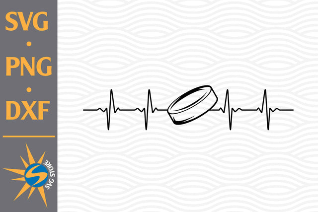 Hockey Ball Heartbeat SVG, PNG, DXF Digital Files Include SVG SVGStoreShop 