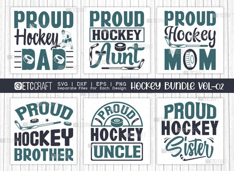 Hockey Bundle Vol-02 SVG Cut File | Sports Svg |Proud Hockey Aunt Svg | Proud Hockey Mom Svg | Proud Hockey Brother Svg | Proud Hockey Uncle Svg | Proud Hockey Sister Svg | Quote Design SVG ETC Craft 