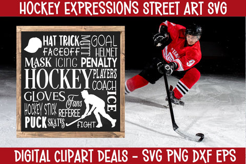 Hockey Expressions Street Art SVG Cut File for Vinyl Crafting SVG Digital Clipart Deals 