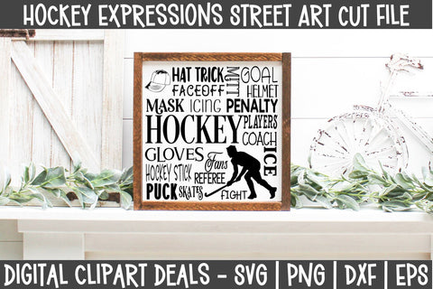 Hockey Expressions Street Art SVG Cut File for Vinyl Crafting SVG Digital Clipart Deals 