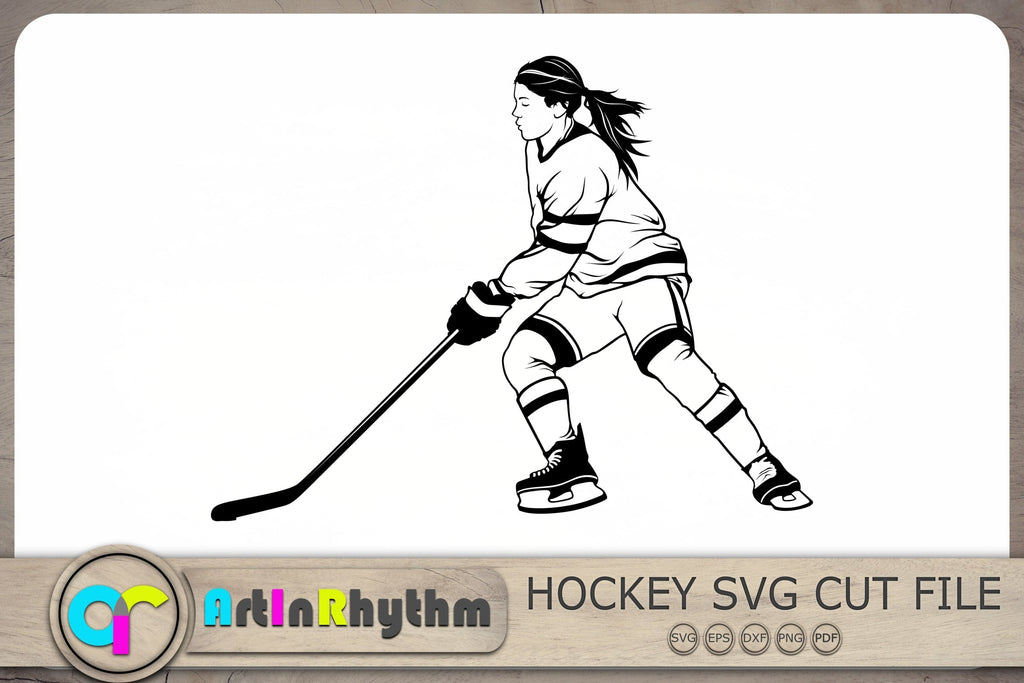 Hockey Female Player Svg, Hockey Player Svg, Hockey Svg, Ice Hockey Svg ...
