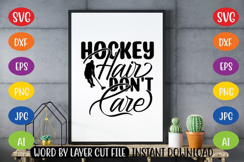 Hockey Hair Don't Care SVG MStudio 