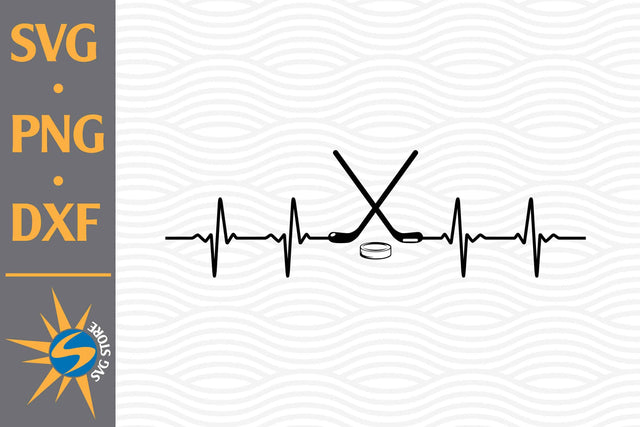 Hockey Heartbeat SVG, PNG, DXF Digital Files Include SVG SVGStoreShop 
