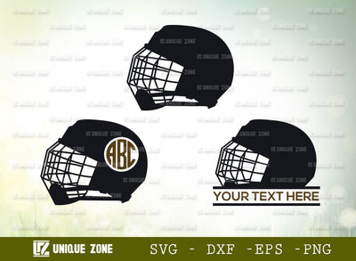 Hockey Helmet Monogram SVG Cut File, Hockey Puck Svg, Hockey Sticks Svg, Puck Svg, Sticks Svg, Hockey Player Svg, Hockey Helmet Svg, Hockey Skate Svg, Hockey Monogram, SVG Unique Zone 