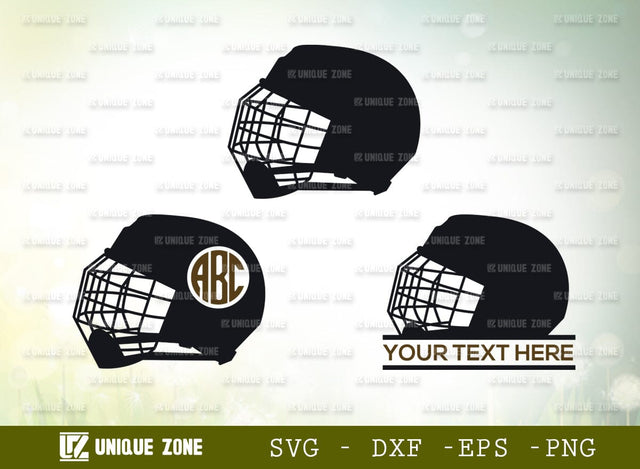 Hockey Helmet Monogram SVG Cut File, Hockey Puck Svg, Hockey Sticks Svg, Puck Svg, Sticks Svg, Hockey Player Svg, Hockey Helmet Svg, Hockey Skate Svg, Hockey Monogram, SVG Unique Zone 