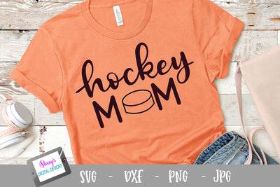 Hockey mom SVG - Sports mom SVG file, handlettered SVG Stacy's Digital Designs 