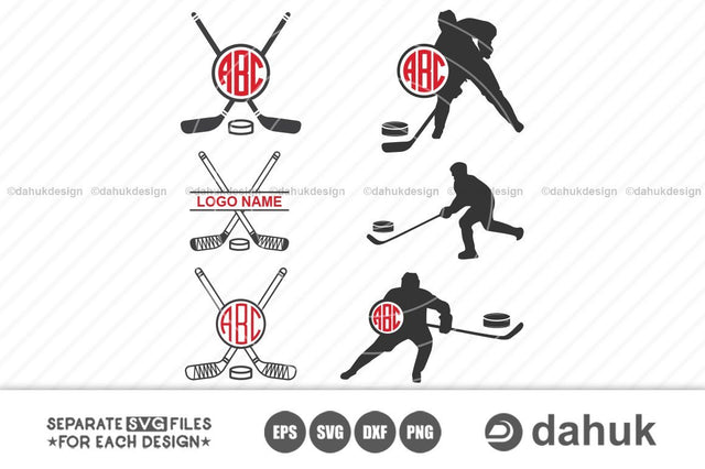 Hockey Monogram | Hockey Logo svg | Hockey Silhouette Clipart Cuttable Design SVG PNG DXF & eps Designs SVG dahukdesign 