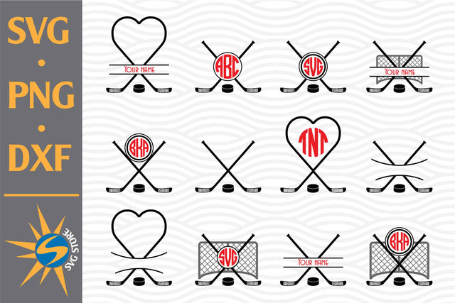Hockey Monogram SVG, PNG, DXF Digital Files Include SVG SVGStoreShop 