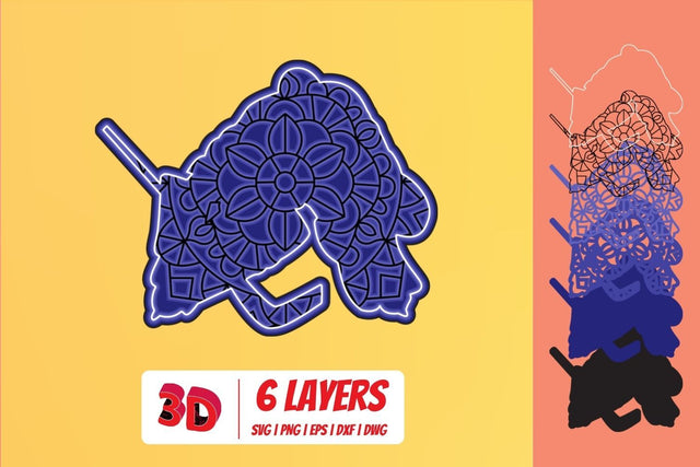 Hockey player 2 3D Layered SVG Cut File SVG SvgOcean 