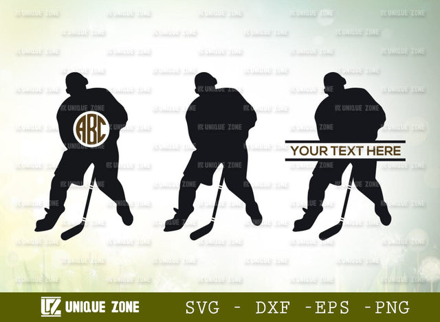 Hockey Player Monogram SVG Cut File, Hockey Puck Svg, Hockey Sticks Svg, Puck Svg, Sticks Svg, Hockey Player Svg, Hockey Helmet Svg, Hockey Skate Svg, Hockey Monogram, SVG Unique Zone 