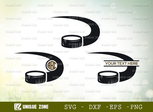 Hockey Puck Monogram SVG Cut File, Hockey Puck Svg, Hockey Sticks Svg, Puck Svg, Sticks Svg, Hockey Player Svg, Hockey Helmet Svg, Hockey Skate Svg, Hockey Monogram, SVG Unique Zone 