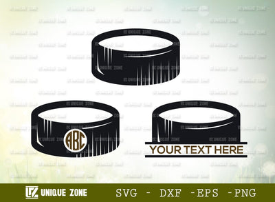 Hockey Puck Monogram SVG Cut File, Hockey Puck Svg, Hockey Sticks Svg, Puck Svg, Sticks Svg, Hockey Player Svg, Hockey Helmet Svg, Hockey Skate Svg, Hockey Monogram, SVG Unique Zone 