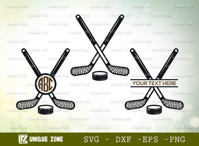 Hockey Puck Sticks Monogram SVG Cut File, Hockey Puck Svg, Hockey Sticks Svg, Puck Svg, Sticks Svg, Hockey Player Svg, Hockey Helmet Svg, Hockey Skate Svg, Hockey Monogram, SVG Unique Zone 