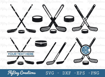 Hockey Puck Sticks Svg Cut File| Hockey Puck | Hockey Sticks | Puck | Sticks | Circle Monogram | Split Monogram | SVG ETC Craft 