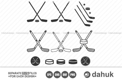Hockey Puck Sticks svg | Hockey Sticks Logo | Silhouette, Clipart, Cuttable Design, SVG, PNG, DXF & eps Designs SVG dahukdesign 