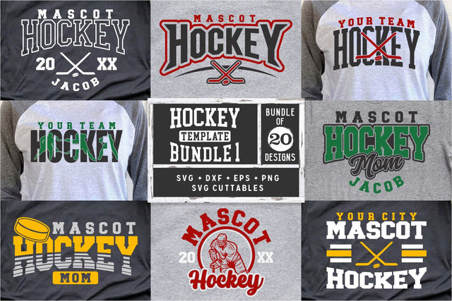 Hockey svg Bundle - Hockey Cut File - Hockey Template Bundle 1 - svg - eps - dxf - Hockey Team - Silhouette - Cricut Cut File - Digital File SVG Svg Cuttables 