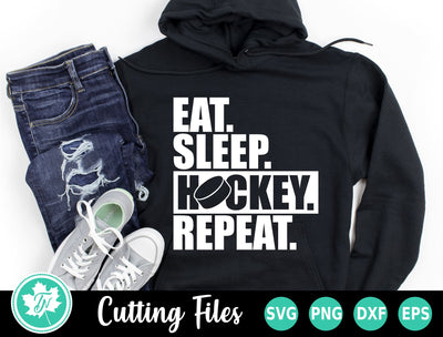 Hockey SVG | Eat Sleep Hockey Repeat SVG TrueNorthImagesCA 