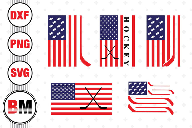 Hockey US Flag SVG, PNG, DXF Files SVG BMDesign 