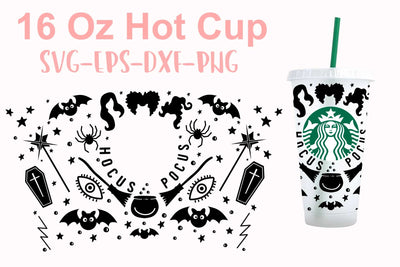 Hocus Pocus 16 Oz Hotcup svg, Starbucks svg, Halloween Starbucks svg, Drinkware svg SVG Isabella Machell 