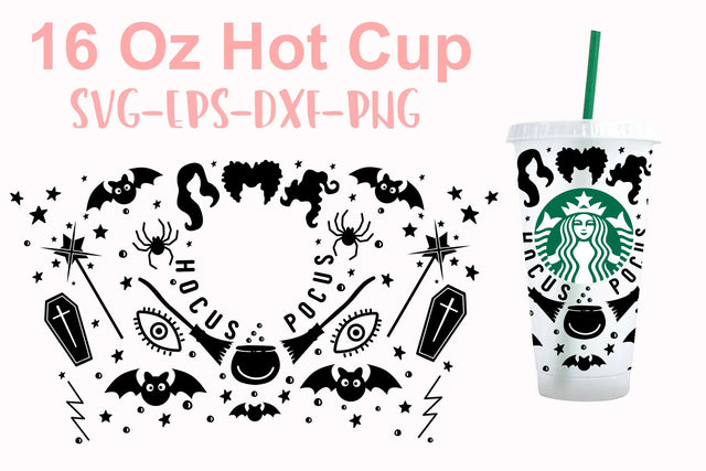 Hocus Pocus 16 Oz Hotcup svg, Starbucks svg, Halloween Starbucks svg, Drinkware svg SVG Isabella Machell 