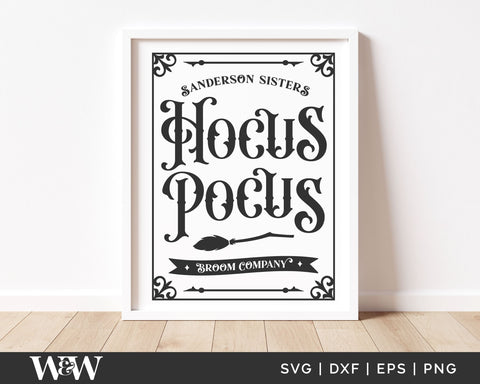 Hocus Pocus Broom Co SVG | Halloween Sign SVG SVG Wood And Walt 
