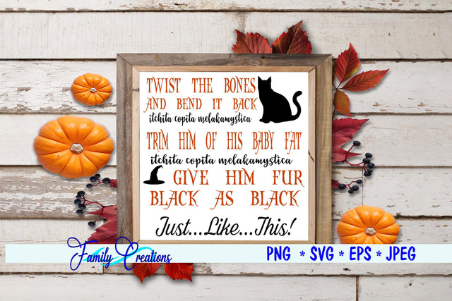 Hocus Pocus Cat Spell SVG Family Creations 
