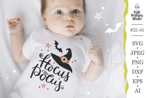 Hocus Pocus Cricut SVG, Halloween Witch hat svg cut file SVG CutePicturesStudio 