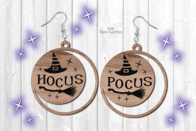 Hocus Pocus Earrings SVG | Halloween Witch Laser Cut Files SVG Cloud9Design 