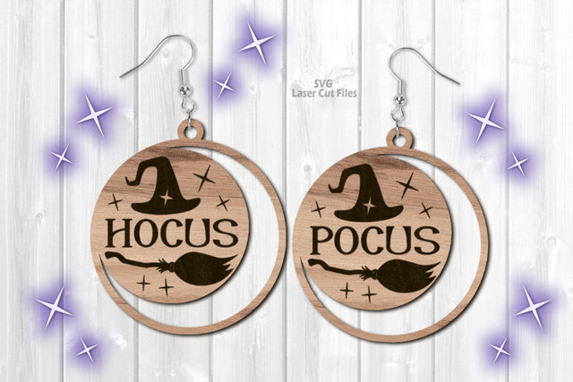Hocus Pocus Earrings SVG | Halloween Witch SVG Cut Files SVG Cloud9Design 