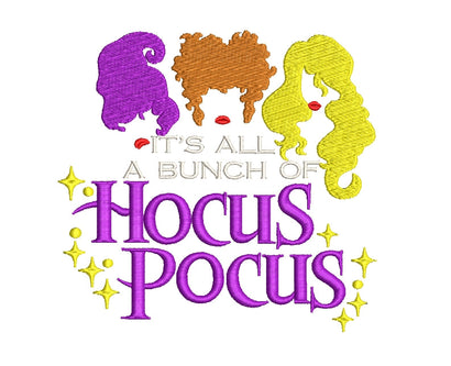 Hocus pocus embroidery design, Halloween embroidery design, embroidery, 4 sizes, instant download. Embroidery/Applique DESIGNS ArtEMByNatalia 