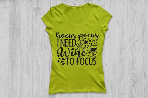 Hocus Pocus I Need Wine To Focus| Halloween Witch SVG Cutting Files. SVG CosmosFineArt 