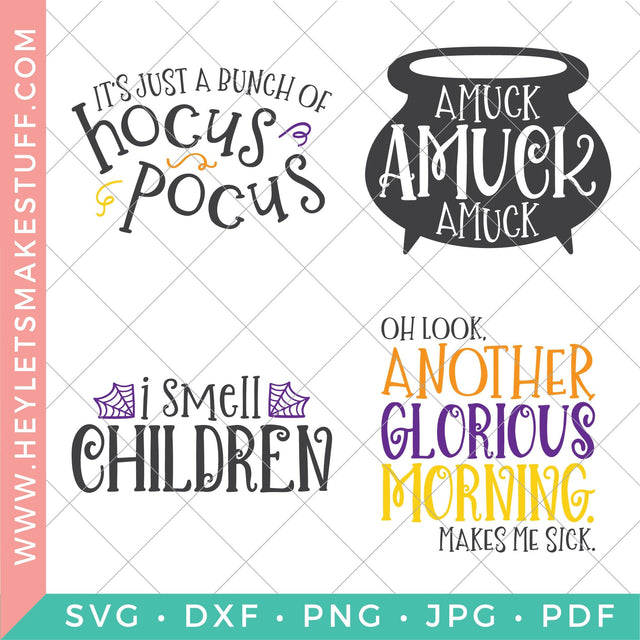 Hocus Pocus Quotes Bundle SVG Hey Let's Make Stuff 