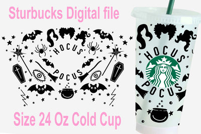 Hocus Pocus Starbucks svg, Hocus Pocus 24 oz cold cup svg, Sanderson sister svg, Halloween Starbucks Drinkware, 24 Oz Starbucks Cold Cup Full warp Svg, Starbucks Cricut, Craft Svg SVG Isabella Machell 