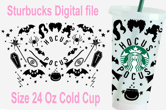 Hocus Pocus Starbucks svg, Hocus Pocus 24 oz cold cup svg, Sanderson sister svg, Halloween Starbucks Drinkware, 24 Oz Starbucks Cold Cup Full warp Svg, Starbucks Cricut, Craft Svg SVG Isabella Machell 