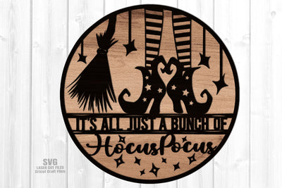 Hocus Pocus SVG Laser Cut Files | Halloween SVG | Witch Sign SVG SVG Cloud9Design 