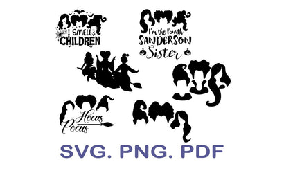 Hocus Pocus SVG, Sanderson Svg Bundle, Halloween Svg, Sanderson Sisters SVG, Monogram Clipart, Witch Hat SVG, Cricut, Silhouette Cut Files SVG MagicDesignUS 