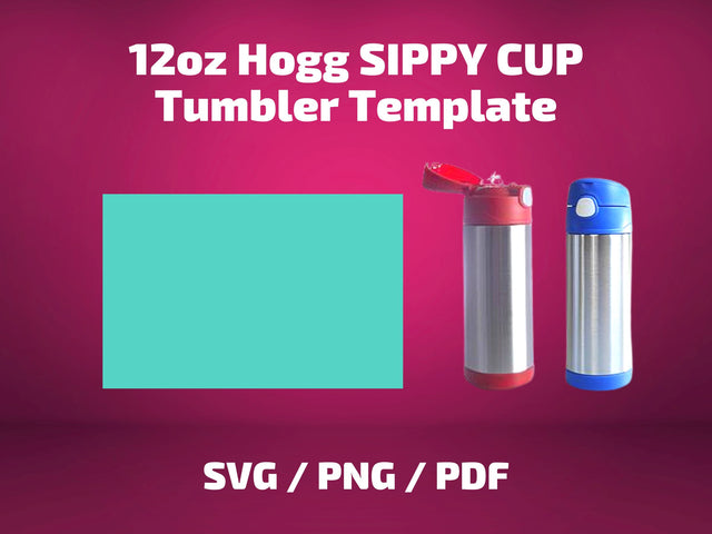Hogg 12 oz SIPPY CUP template SVG BambinaCreations 