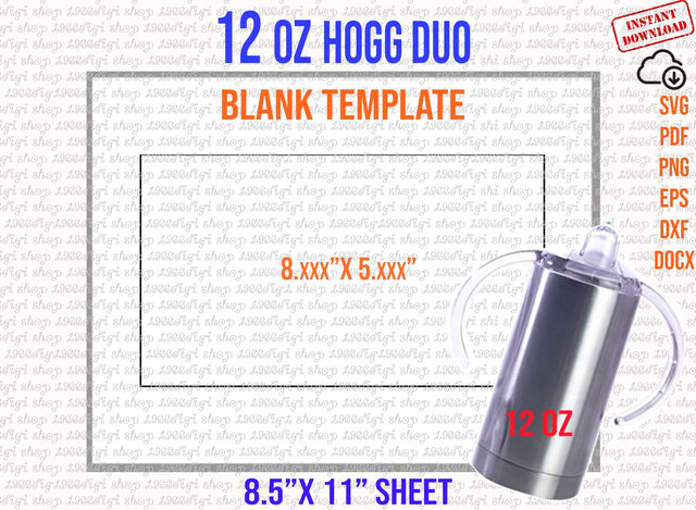 Hogg 12oz Duo Template, Hogg Duo Svg, Hogg Template, Kids Cup Full Wrap for tumbler Hogg 12oz Baby Tumbler sublimation Template Hogg Docx Png Dxf Svg SVG 1966digi 