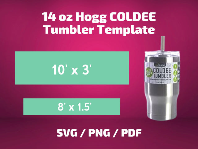 Hogg 14 oz COLDEE kids tumbler template SVG BambinaCreations 