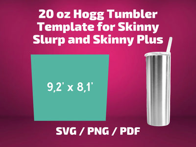 Hogg 20 oz skinny tapered tumbler template SVG BambinaCreations 