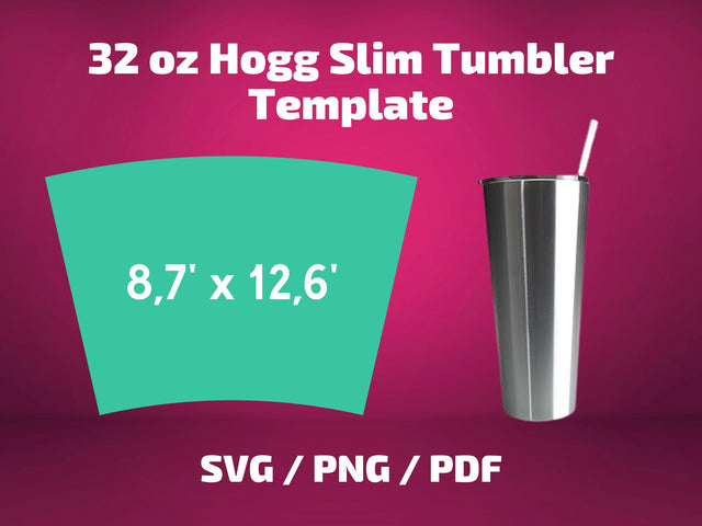 Hogg 32 oz slim tumbler template SVG BambinaCreations 