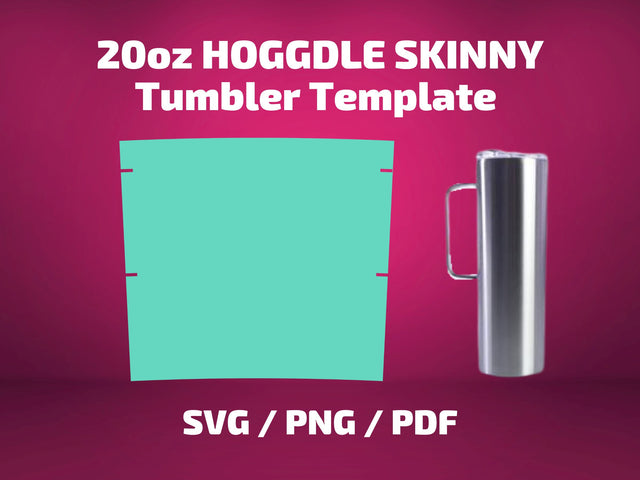 HOGGDLE 20 oz SKINNY Handle tumbler template SVG BambinaCreations 