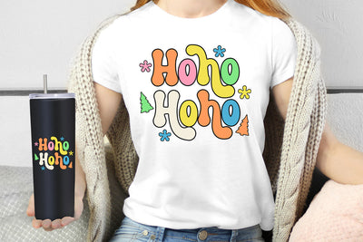HoHoHo Groovy Christmas Sublimation I Retro Christmas PNG Sublimation Happy Printables Club 
