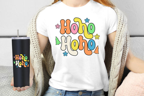 HoHoHo Groovy Christmas Sublimation I Retro Christmas PNG Sublimation Happy Printables Club 