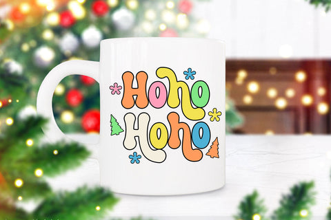 HoHoHo Groovy Christmas Sublimation I Retro Christmas PNG Sublimation Happy Printables Club 