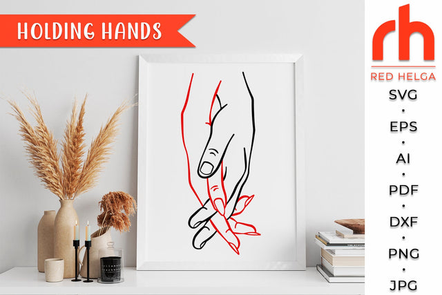 Holding Hands SVG - Couple Hands Cut File SVG RedHelgaArt 