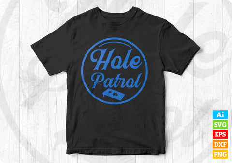 Hole Patrol Cornhole Retro Style Editable Vector T shirt Design in Ai Png Svg Files SVG DesignDestine 