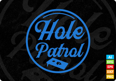 Hole Patrol Cornhole Retro Style Editable Vector T shirt Design in Ai Png Svg Files SVG DesignDestine 
